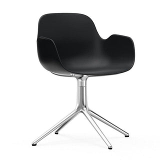 Normann Copenhagen Form polypropylene swivel armchair with 4 aluminium legs Normann Copenhagen Form Black - Buy now on ShopDecor - Discover the best products by NORMANN COPENHAGEN design