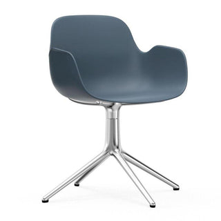 Normann Copenhagen Form polypropylene swivel armchair with 4 aluminium legs Normann Copenhagen Form Blue - Buy now on ShopDecor - Discover the best products by NORMANN COPENHAGEN design