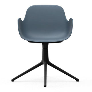 Normann Copenhagen Form polypropylene swivel armchair with 4 black aluminium legs - Buy now on ShopDecor - Discover the best products by NORMANN COPENHAGEN design