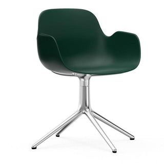 Normann Copenhagen Form polypropylene swivel armchair with 4 aluminium legs Normann Copenhagen Form Green - Buy now on ShopDecor - Discover the best products by NORMANN COPENHAGEN design