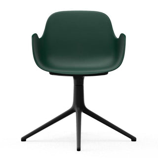 Normann Copenhagen Form polypropylene swivel armchair with 4 black aluminium legs - Buy now on ShopDecor - Discover the best products by NORMANN COPENHAGEN design