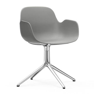 Normann Copenhagen Form polypropylene swivel armchair with 4 aluminium legs Normann Copenhagen Form Grey - Buy now on ShopDecor - Discover the best products by NORMANN COPENHAGEN design