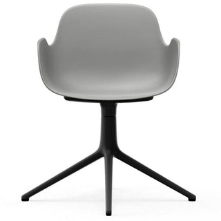 Normann Copenhagen Form polypropylene swivel armchair with 4 black aluminium legs - Buy now on ShopDecor - Discover the best products by NORMANN COPENHAGEN design