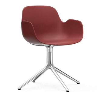 Normann Copenhagen Form polypropylene swivel armchair with 4 aluminium legs Normann Copenhagen Form Red - Buy now on ShopDecor - Discover the best products by NORMANN COPENHAGEN design