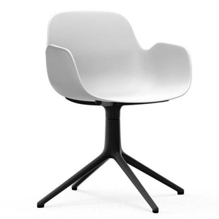 Normann Copenhagen Form polypropylene swivel armchair with 4 black aluminium legs Normann Copenhagen Form White - Buy now on ShopDecor - Discover the best products by NORMANN COPENHAGEN design