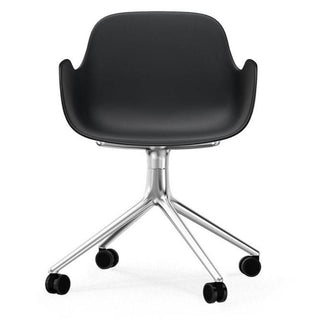 Normann Copenhagen Form polypropylene swivel armchair with 4 wheels, aluminium legs - Buy now on ShopDecor - Discover the best products by NORMANN COPENHAGEN design