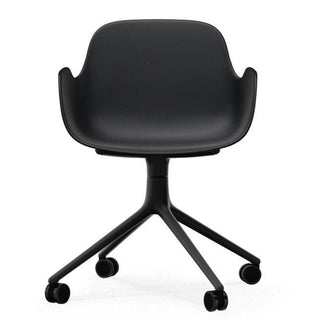 Normann Copenhagen Form polypropylene swivel armchair with 4 wheels, black aluminium legs - Buy now on ShopDecor - Discover the best products by NORMANN COPENHAGEN design