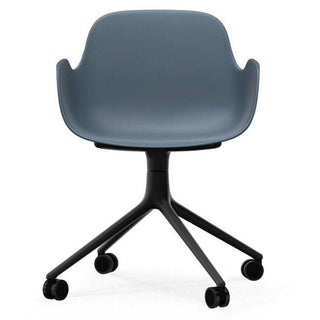 Normann Copenhagen Form polypropylene swivel armchair with 4 wheels, black aluminium legs - Buy now on ShopDecor - Discover the best products by NORMANN COPENHAGEN design