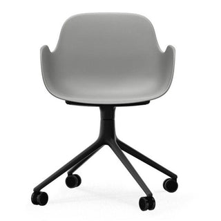 Normann Copenhagen Form polypropylene swivel armchair with 4 wheels, black aluminium legs - Buy now on ShopDecor - Discover the best products by NORMANN COPENHAGEN design