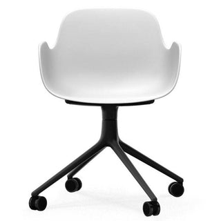 Normann Copenhagen Form polypropylene swivel armchair with 4 wheels, black aluminium legs - Buy now on ShopDecor - Discover the best products by NORMANN COPENHAGEN design