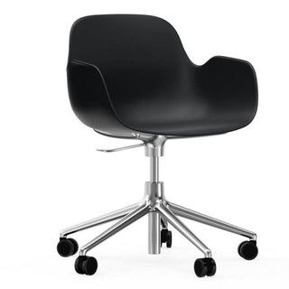 Normann Copenhagen Form polypropylene swivel armchair with 5 wheels, aluminium legs and gas lift Normann Copenhagen Form Black - Buy now on ShopDecor - Discover the best products by NORMANN COPENHAGEN design