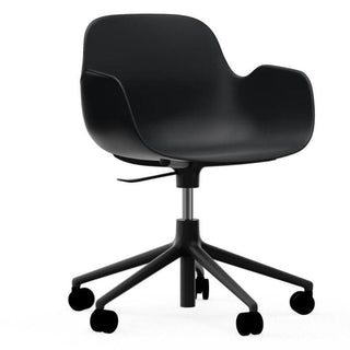 Normann Copenhagen Form polypropylene swivel armchair with 5 wheels, black aluminium legs and gas lift Normann Copenhagen Form Black - Buy now on ShopDecor - Discover the best products by NORMANN COPENHAGEN design