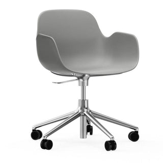 Normann Copenhagen Form polypropylene swivel armchair with 5 wheels, aluminium legs and gas lift Normann Copenhagen Form Grey - Buy now on ShopDecor - Discover the best products by NORMANN COPENHAGEN design