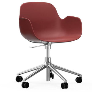 Normann Copenhagen Form polypropylene swivel armchair with 5 wheels, aluminium legs and gas lift Normann Copenhagen Form Red - Buy now on ShopDecor - Discover the best products by NORMANN COPENHAGEN design