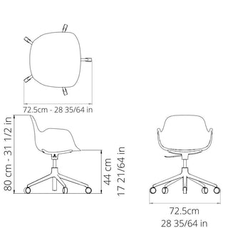 Normann Copenhagen Form polypropylene swivel armchair with 5 wheels, aluminium legs and gas lift - Buy now on ShopDecor - Discover the best products by NORMANN COPENHAGEN design