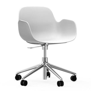 Normann Copenhagen Form polypropylene swivel armchair with 5 wheels, aluminium legs and gas lift Normann Copenhagen Form White - Buy now on ShopDecor - Discover the best products by NORMANN COPENHAGEN design