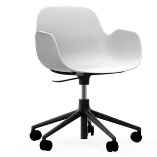 Normann Copenhagen Form polypropylene swivel armchair with 5 wheels, black aluminium legs and gas lift Normann Copenhagen Form White - Buy now on ShopDecor - Discover the best products by NORMANN COPENHAGEN design