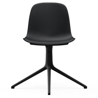 Normann Copenhagen Form polypropylene swivel chair with 4 black aluminium legs - Buy now on ShopDecor - Discover the best products by NORMANN COPENHAGEN design