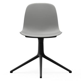 Normann Copenhagen Form polypropylene swivel chair with 4 black aluminium legs - Buy now on ShopDecor - Discover the best products by NORMANN COPENHAGEN design