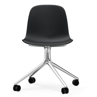 Normann Copenhagen Form polypropylene swivel chair with 4 wheels, aluminium legs - Buy now on ShopDecor - Discover the best products by NORMANN COPENHAGEN design