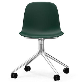 Normann Copenhagen Form polypropylene swivel chair with 4 wheels, aluminium legs - Buy now on ShopDecor - Discover the best products by NORMANN COPENHAGEN design