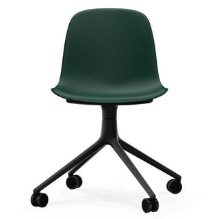 Normann Copenhagen Form polypropylene swivel chair with 4 wheels, black aluminium legs - Buy now on ShopDecor - Discover the best products by NORMANN COPENHAGEN design