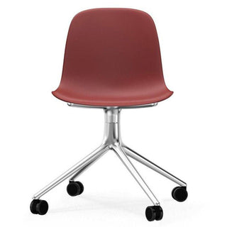 Normann Copenhagen Form polypropylene swivel chair with 4 wheels, aluminium legs - Buy now on ShopDecor - Discover the best products by NORMANN COPENHAGEN design