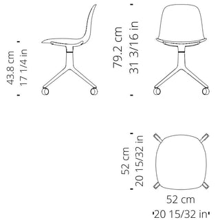 Normann Copenhagen Form polypropylene swivel chair with 4 wheels, aluminium legs - Buy now on ShopDecor - Discover the best products by NORMANN COPENHAGEN design