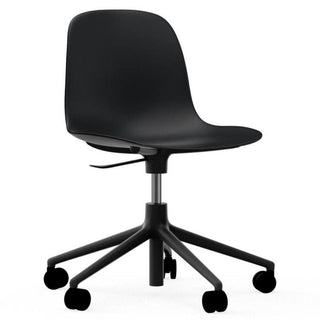 Normann Copenhagen Form polypropylene swivel chair with 5 wheels, black aluminium legs and gas lift Normann Copenhagen Form Black - Buy now on ShopDecor - Discover the best products by NORMANN COPENHAGEN design