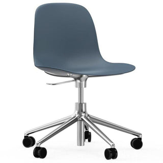 Normann Copenhagen Form polypropylene swivel chair with 5 wheels, aluminium legs and gas lift Normann Copenhagen Form Blue - Buy now on ShopDecor - Discover the best products by NORMANN COPENHAGEN design