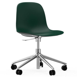 Normann Copenhagen Form polypropylene swivel chair with 5 wheels, aluminium legs and gas lift Normann Copenhagen Form Green - Buy now on ShopDecor - Discover the best products by NORMANN COPENHAGEN design