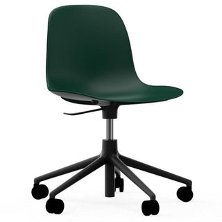 Normann Copenhagen Form polypropylene swivel chair with 5 wheels, black aluminium legs and gas lift Normann Copenhagen Form Green - Buy now on ShopDecor - Discover the best products by NORMANN COPENHAGEN design