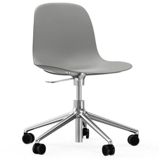 Normann Copenhagen Form polypropylene swivel chair with 5 wheels, aluminium legs and gas lift Normann Copenhagen Form Grey - Buy now on ShopDecor - Discover the best products by NORMANN COPENHAGEN design