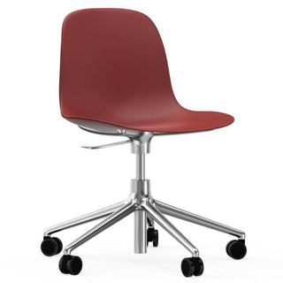 Normann Copenhagen Form polypropylene swivel chair with 5 wheels, aluminium legs and gas lift Normann Copenhagen Form Red - Buy now on ShopDecor - Discover the best products by NORMANN COPENHAGEN design