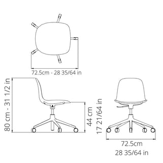 Normann Copenhagen Form polypropylene swivel chair with 5 wheels, aluminium legs and gas lift - Buy now on ShopDecor - Discover the best products by NORMANN COPENHAGEN design