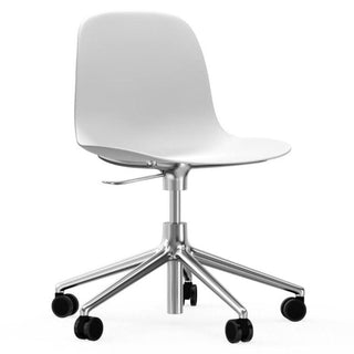 Normann Copenhagen Form polypropylene swivel chair with 5 wheels, aluminium legs and gas lift Normann Copenhagen Form White - Buy now on ShopDecor - Discover the best products by NORMANN COPENHAGEN design