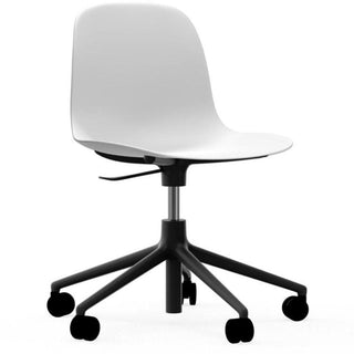 Normann Copenhagen Form polypropylene swivel chair with 5 wheels, black aluminium legs and gas lift Normann Copenhagen Form White - Buy now on ShopDecor - Discover the best products by NORMANN COPENHAGEN design