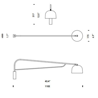 Normann Copenhagen Grant wall lamp 111 cm. - Buy now on ShopDecor - Discover the best products by NORMANN COPENHAGEN design