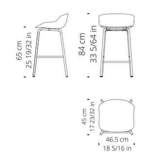 Normann Copenhagen Hyg steel bar stool with polypropylene seat h. 65 cm. - Buy now on ShopDecor - Discover the best products by NORMANN COPENHAGEN design