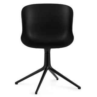 Normann Copenhagen Hyg polypropylene swivel chair with 4 black aluminium legs - Buy now on ShopDecor - Discover the best products by NORMANN COPENHAGEN design