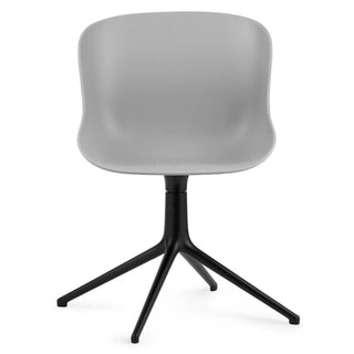 Normann Copenhagen Hyg polypropylene swivel chair with 4 black aluminium legs - Buy now on ShopDecor - Discover the best products by NORMANN COPENHAGEN design