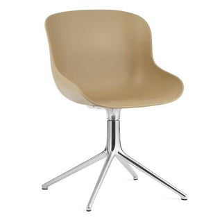 Normann Copenhagen Hyg polypropylene swivel chair with 4 aluminium legs Normann Copenhagen Hyg Sand - Buy now on ShopDecor - Discover the best products by NORMANN COPENHAGEN design