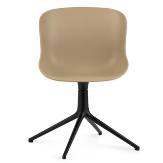 Normann Copenhagen Hyg polypropylene swivel chair with 4 black aluminium legs - Buy now on ShopDecor - Discover the best products by NORMANN COPENHAGEN design