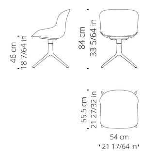 Normann Copenhagen Hyg polypropylene swivel chair with 4 black aluminium legs - Buy now on ShopDecor - Discover the best products by NORMANN COPENHAGEN design