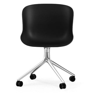 Normann Copenhagen Hyg polypropylene swivel chair with 4 wheels, aluminium legs - Buy now on ShopDecor - Discover the best products by NORMANN COPENHAGEN design