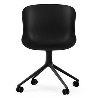 Normann Copenhagen Hyg polypropylene swivel chair with 4 wheels, black aluminium legs - Buy now on ShopDecor - Discover the best products by NORMANN COPENHAGEN design