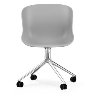 Normann Copenhagen Hyg polypropylene swivel chair with 4 wheels, aluminium legs - Buy now on ShopDecor - Discover the best products by NORMANN COPENHAGEN design