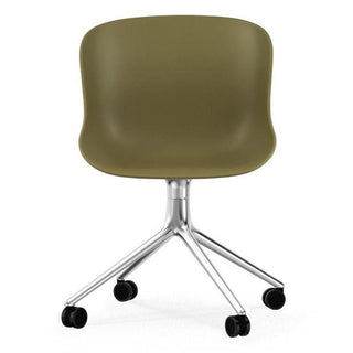 Normann Copenhagen Hyg polypropylene swivel chair with 4 wheels, aluminium legs - Buy now on ShopDecor - Discover the best products by NORMANN COPENHAGEN design