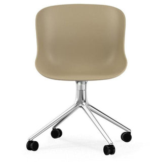 Normann Copenhagen Hyg polypropylene swivel chair with 4 wheels, aluminium legs - Buy now on ShopDecor - Discover the best products by NORMANN COPENHAGEN design