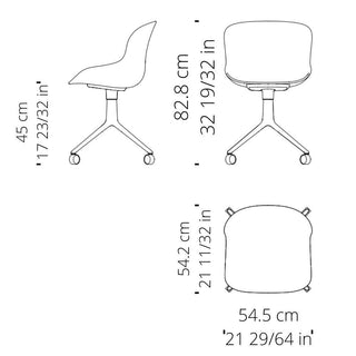 Normann Copenhagen Hyg polypropylene swivel chair with 4 wheels, black aluminium legs - Buy now on ShopDecor - Discover the best products by NORMANN COPENHAGEN design